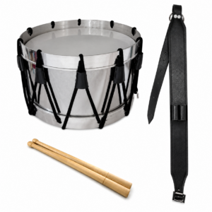 TAMBOR REGLAMENTARIO AROS DE ALUMINIO VASO DE ACERO PORTACAJA DE VINIL