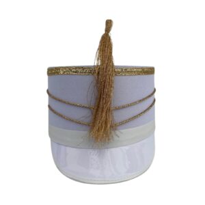 BONETE BLANCO CON DORADO GRANDE